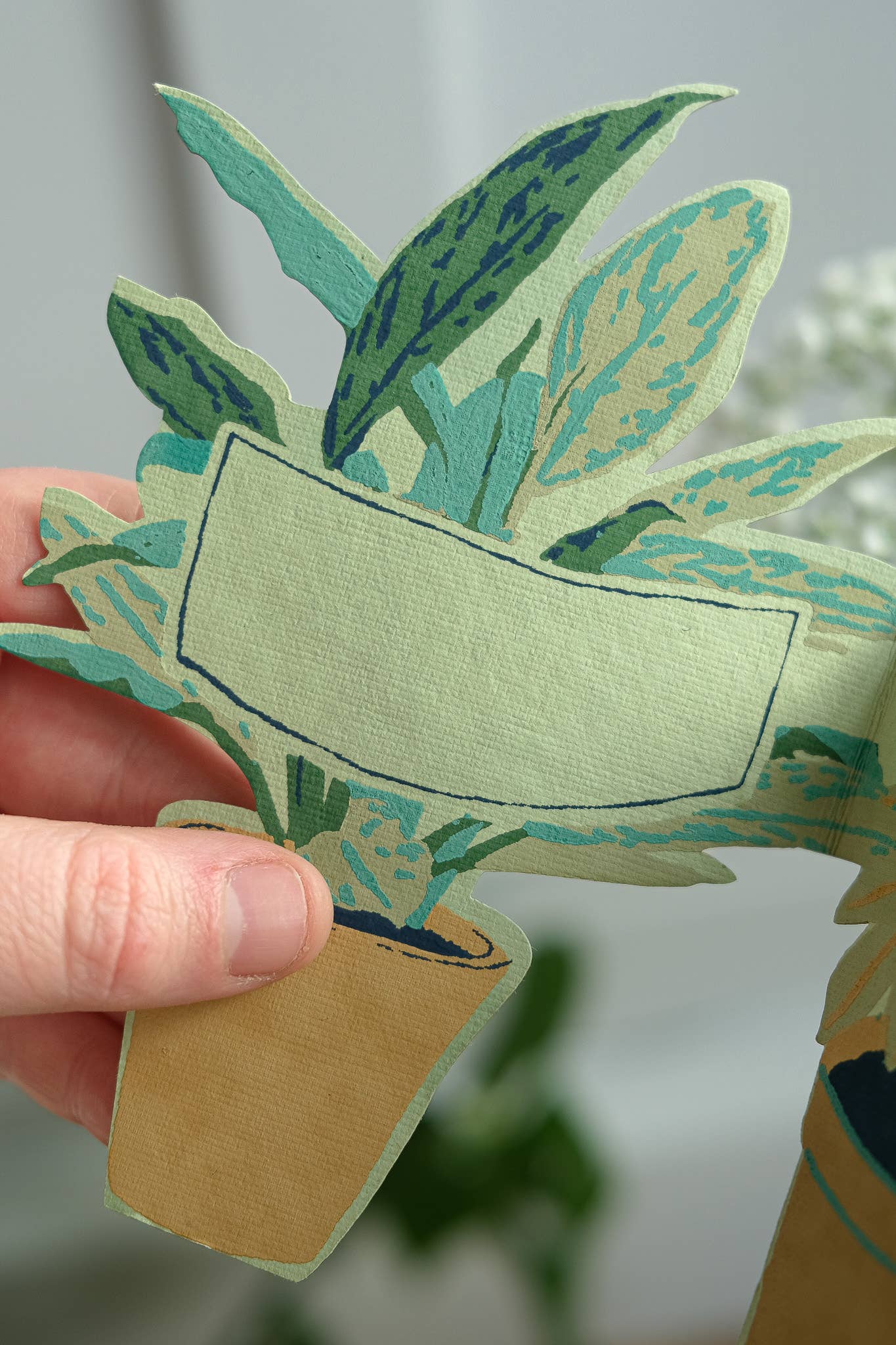 Plant Pot Concertina Greeting Card: C6