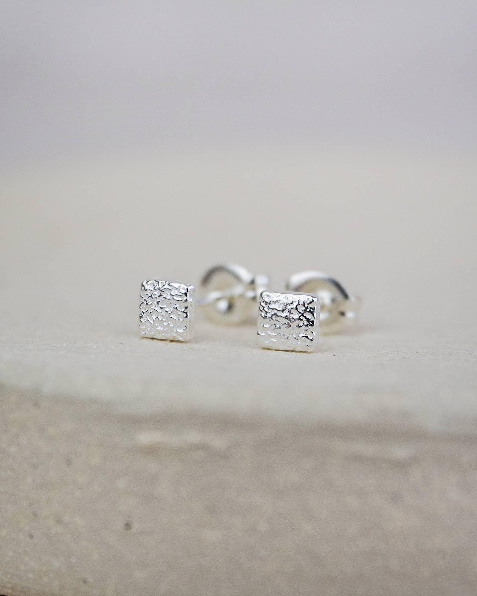Sterling Silver Mini Square Studs