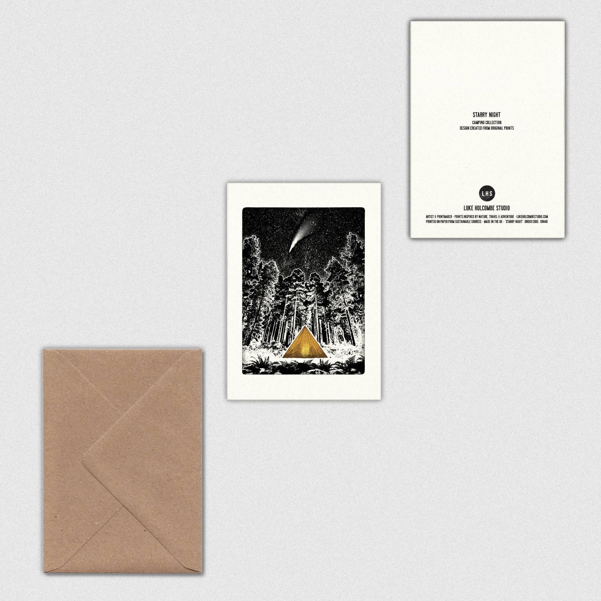 Starry Night Individual Card (A6) Shooting Star Camping