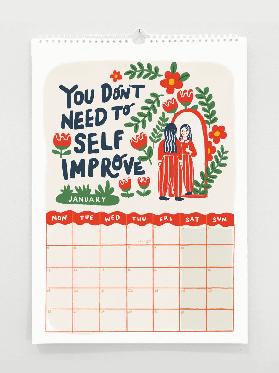Tips For A Good Year 2027 Wall Calendar-Wellness+Positivity