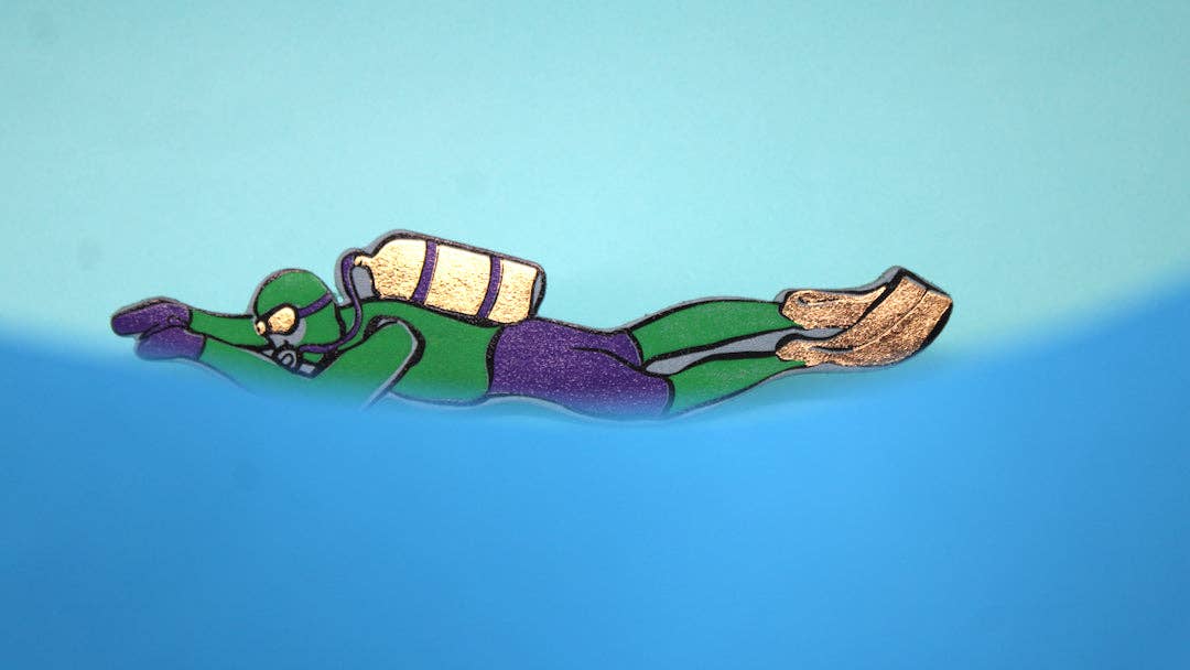 Scuba Diver Bookmark: Apple