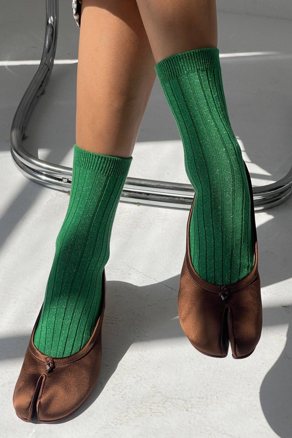 Her Socks - MODAL Lurex : Mustard Glitter