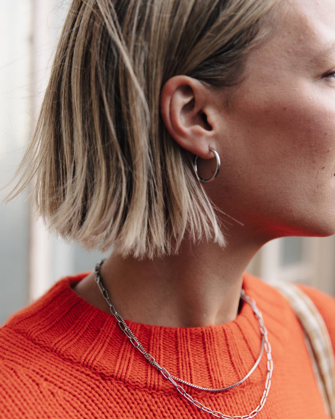 Silver Hoop Earrings - 2cm, Waterproof