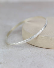 Sterling Silver Floral Bangle : 6.5cm