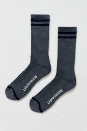 Extended Boyfriend Socks: Charcoal