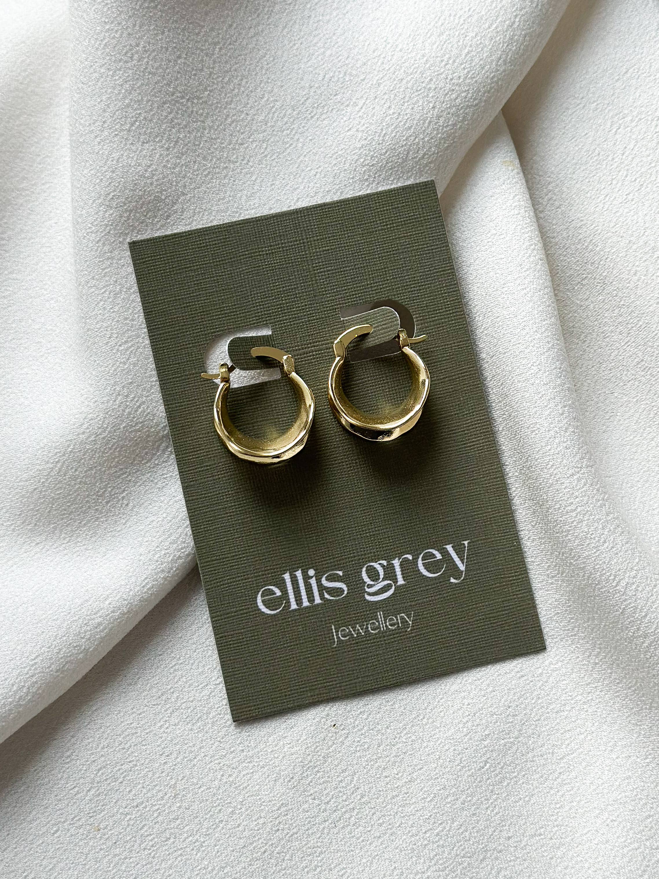 18k Gold Plated Folded Hoop Earrings