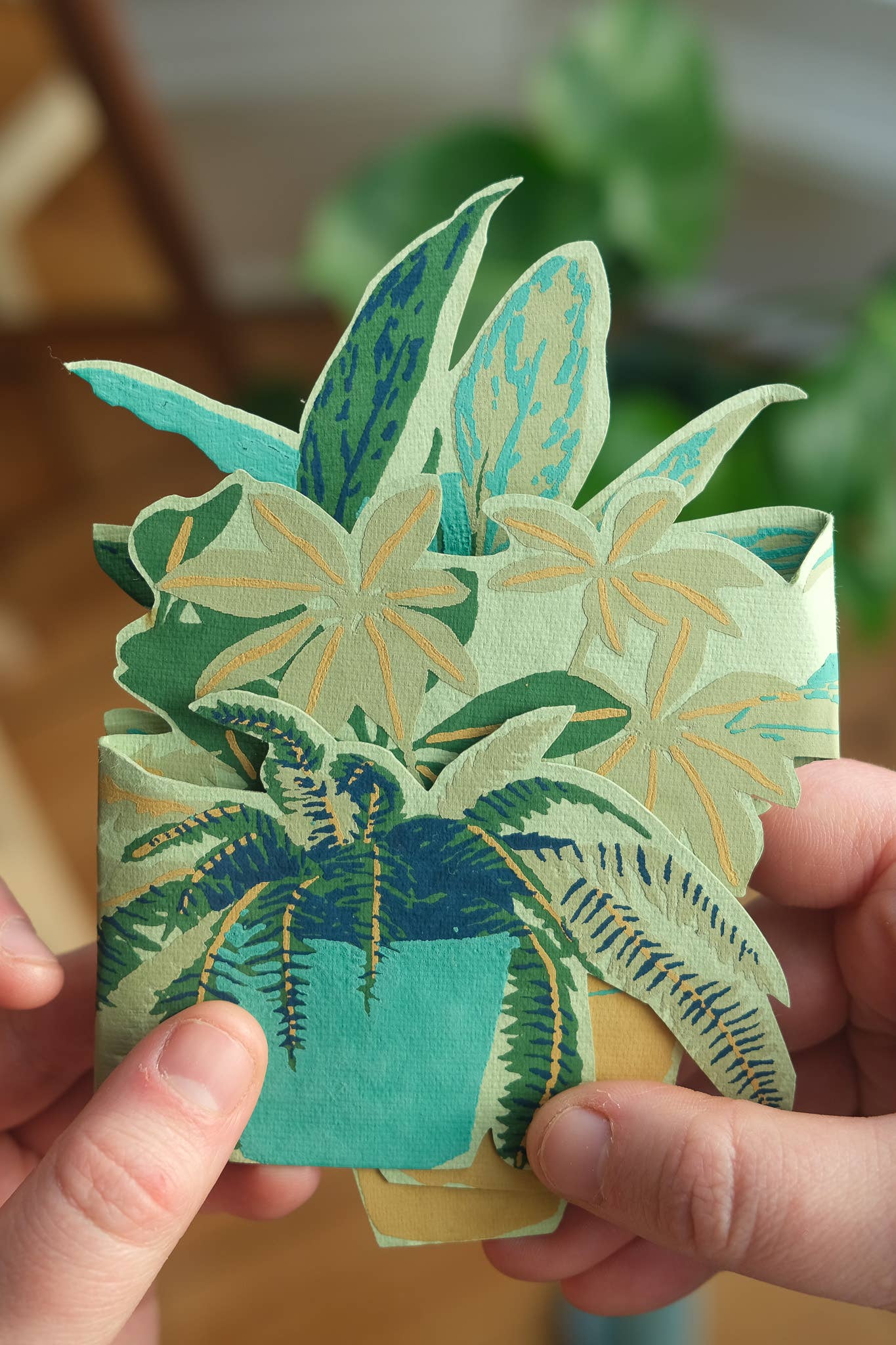Plant Pot Concertina Greeting Card: C6