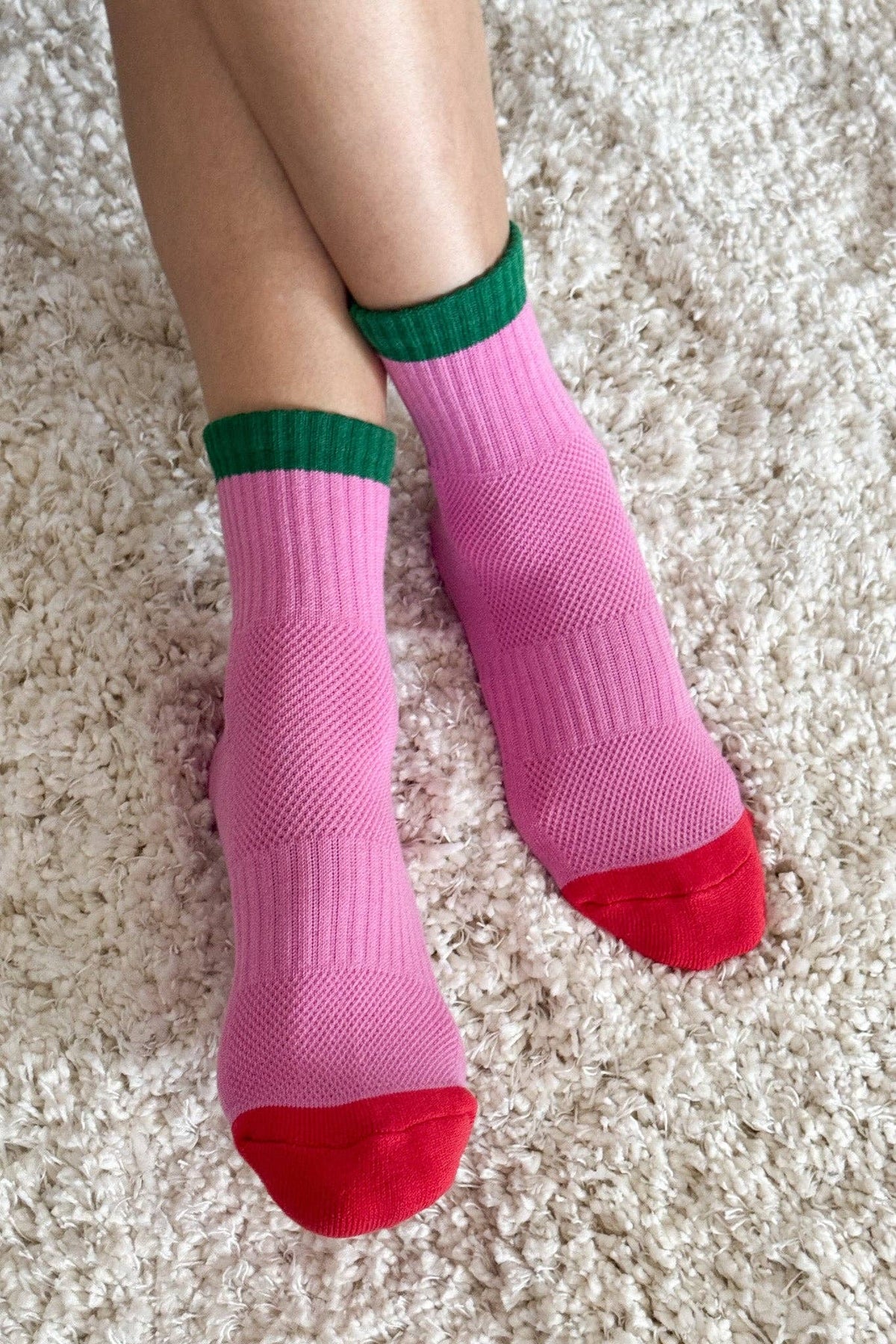 Color Block Girlfriend Socks : Yellow Blue