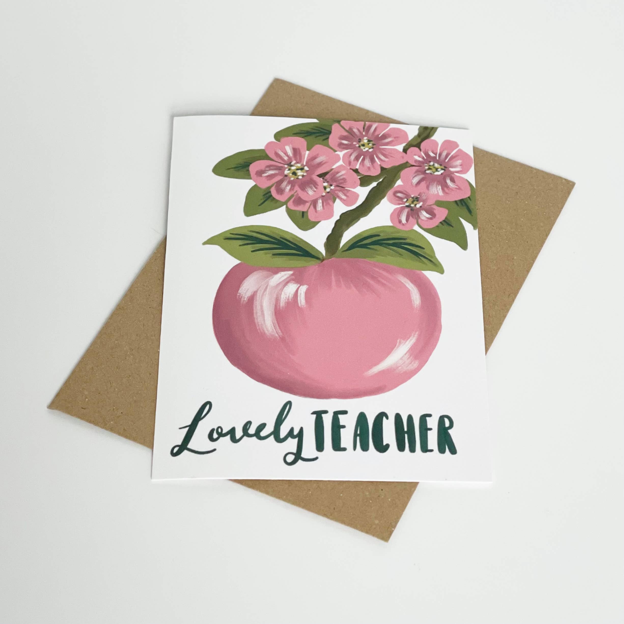 Lovely Teacher - Apple Blossom Card