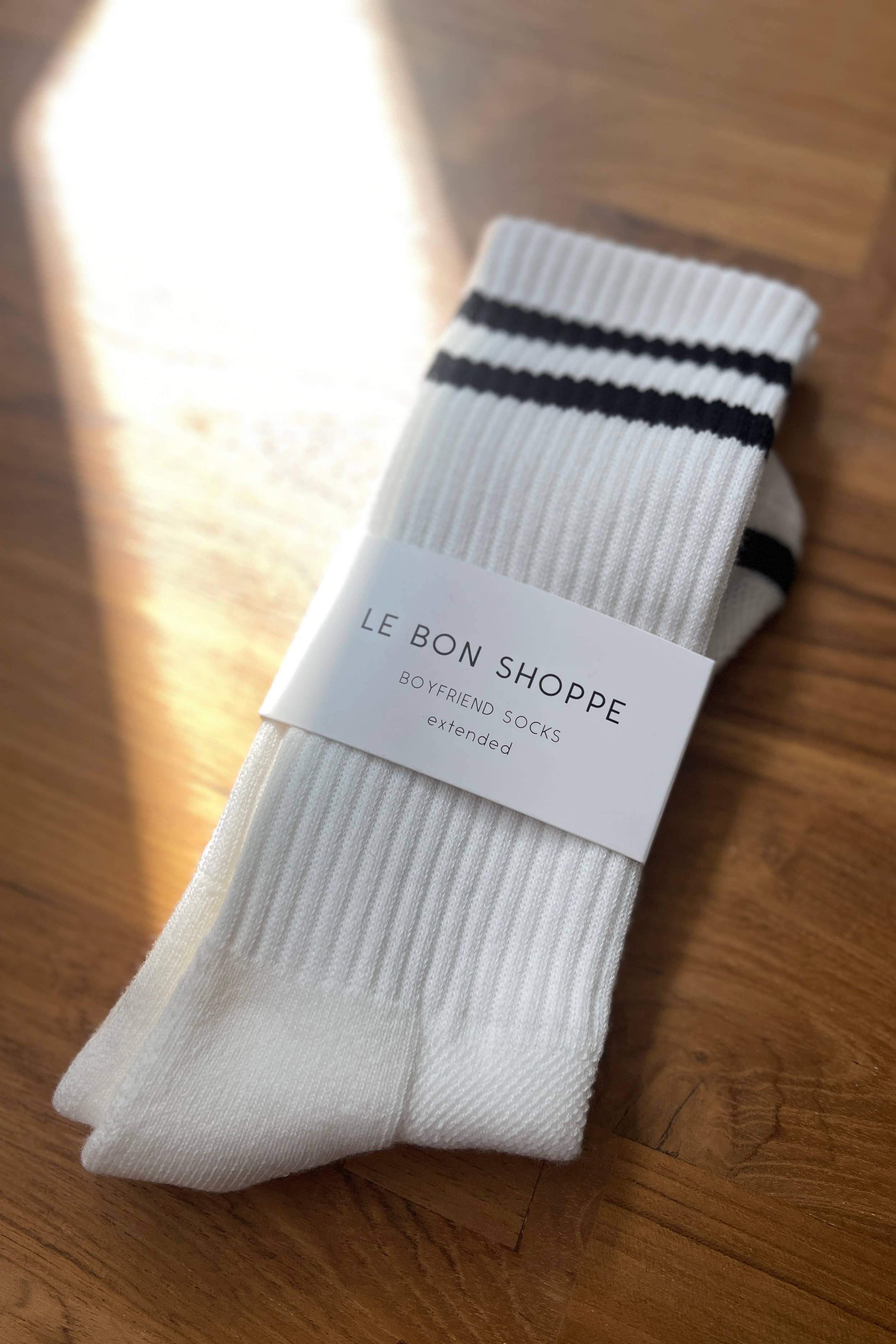 Extended Boyfriend Socks: Milk