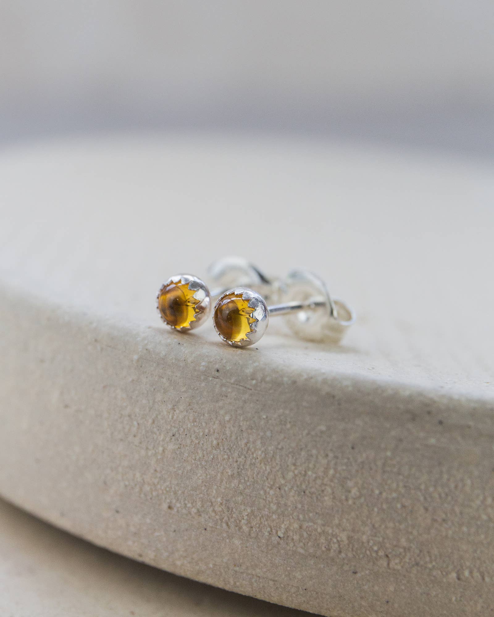 Sterling Silver Gemstone Mini Studs: Ruby