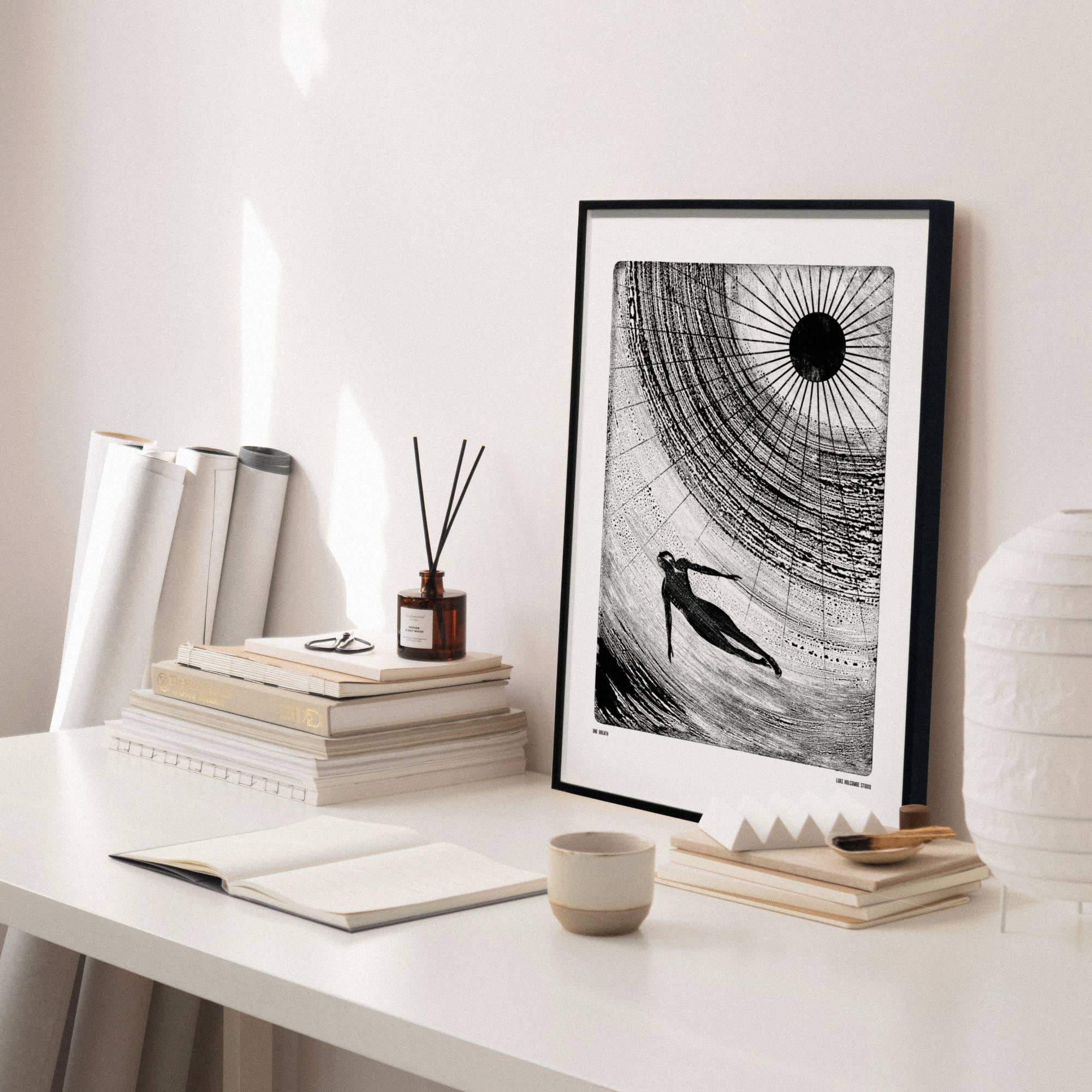 One Breath, Digital Print (A4, A3) Ocean Wild Swim Summer: A3