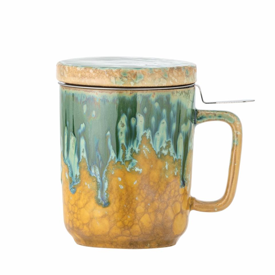 Yuma Mug w/Lid + Strainer - Green
