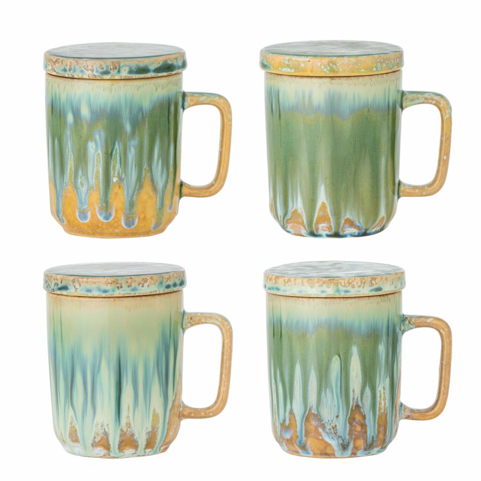 Yuma Mug w/Lid + Strainer - Green