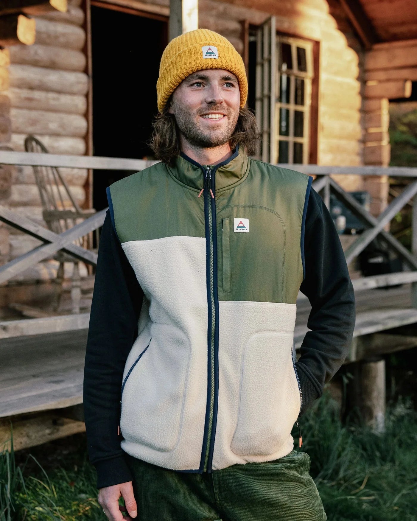 Offgrid Recycled Sherpa Fleece Vest Oatmeal/Khaki
