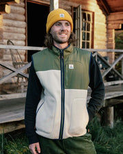 Offgrid Recycled Sherpa Fleece Vest Oatmeal/Khaki