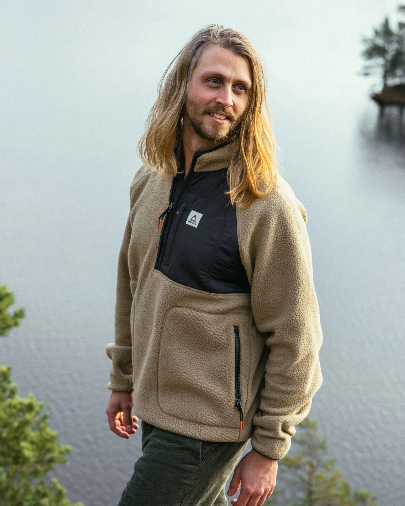 Offgrid 1/2 Zip Recycled Sherpa Fleece Biscuit